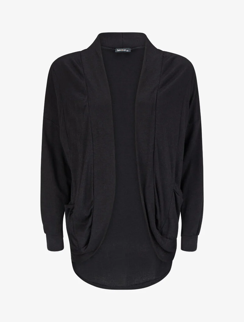 Gilet mi-long ouvert - Noir