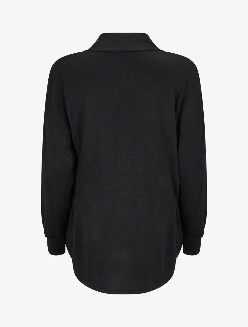 Gilet mi-long ouvert - Noir - Image 2