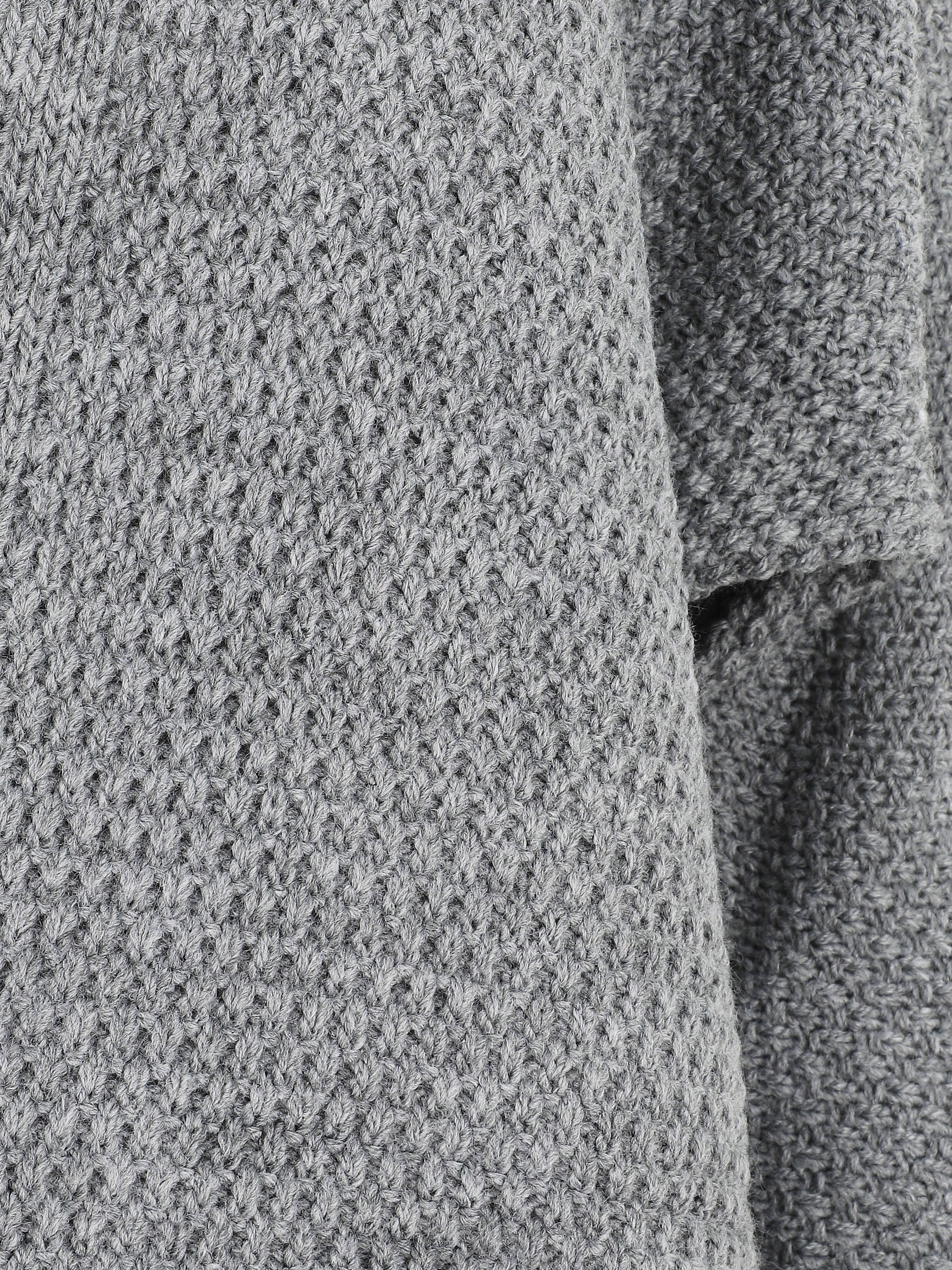 Gilet mi-long ouvert uni - Gris - Image 3
