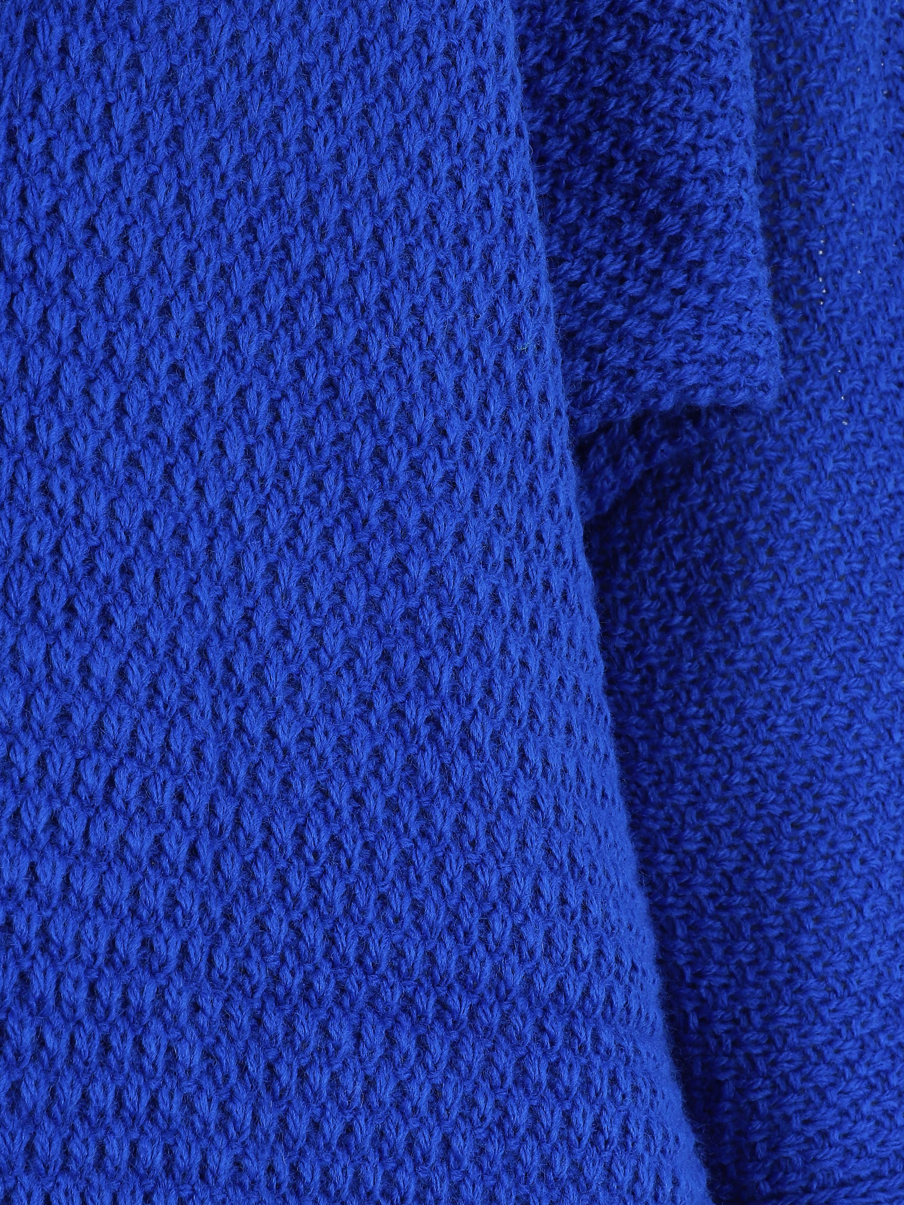 Gilet mi-long ouvert uni - Bleu roi - Image 3
