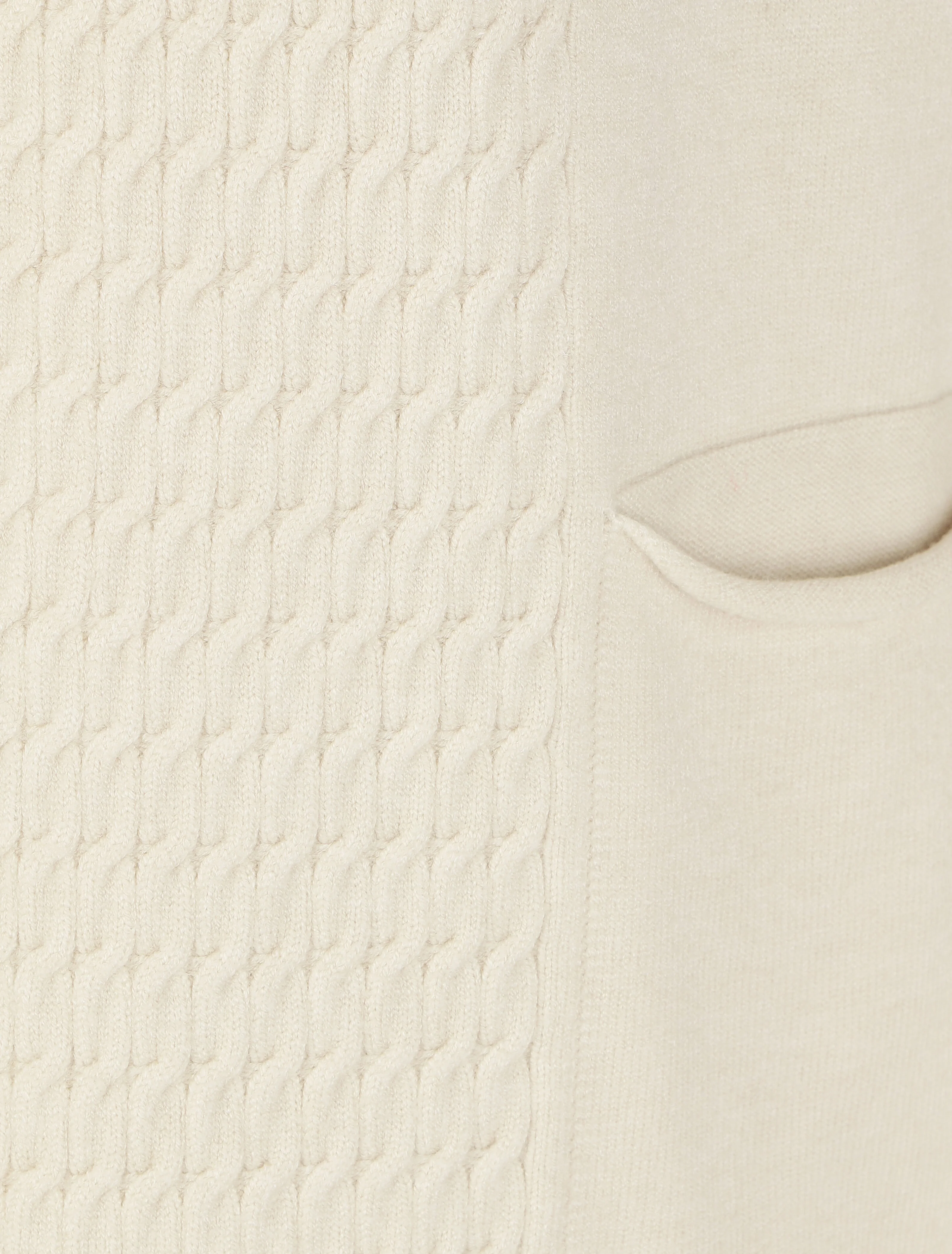 Gilet mi-long uni à pans texturées - Crème - Image 3