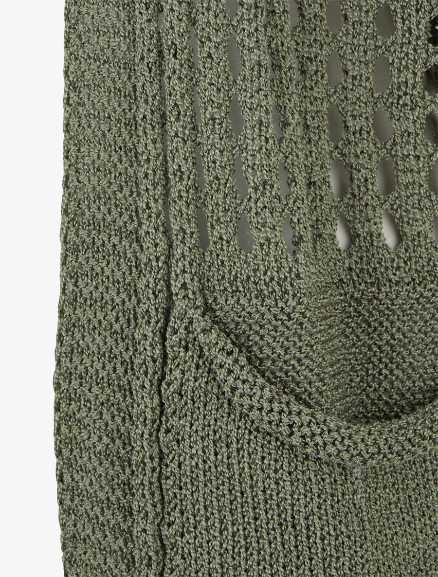 Gilet ouvert ajouré - Kaki - Image 3