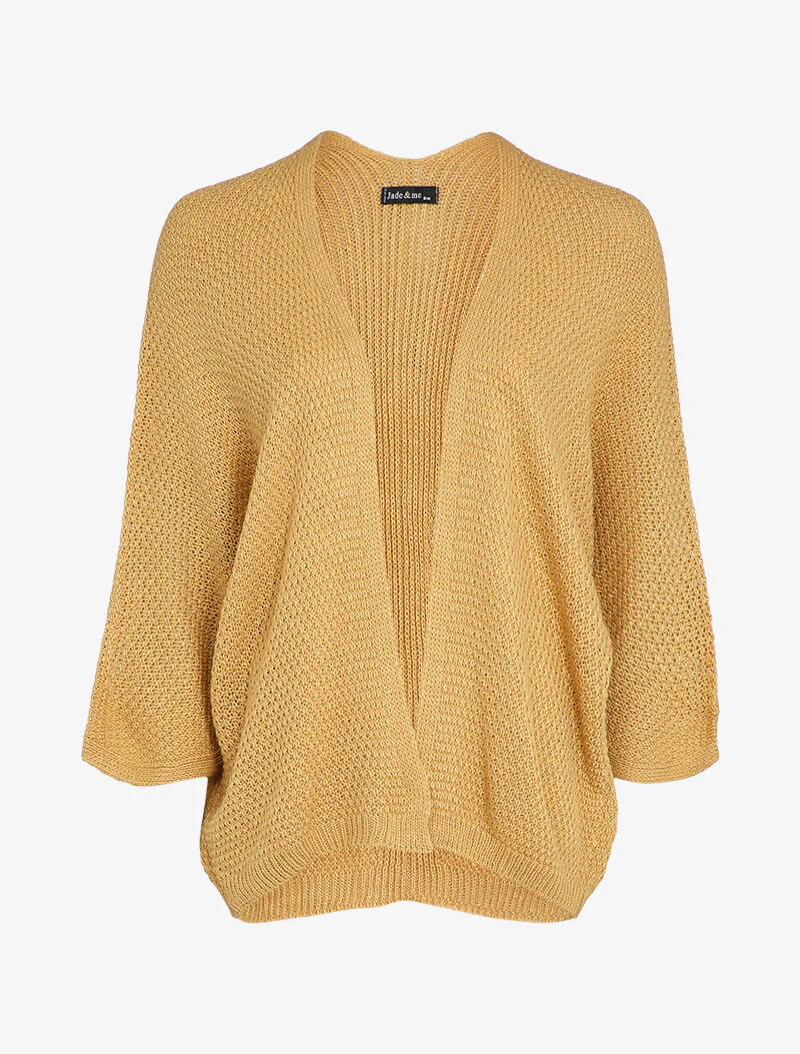 Gilet ouvert oversize à manches dolman - Camel
