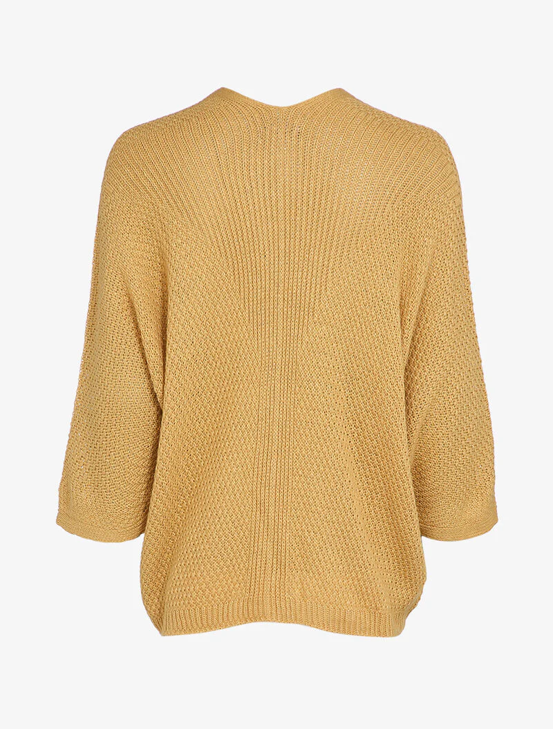 Gilet ouvert oversize à manches dolman - Camel - Image 2