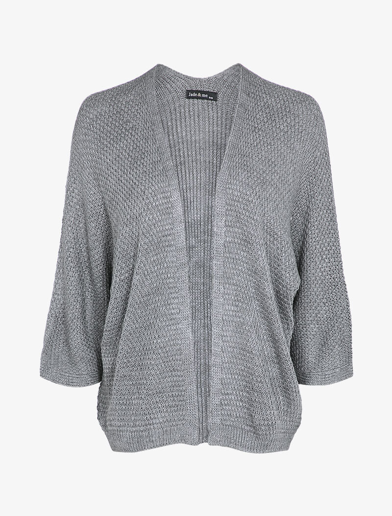 Gilet ouvert oversize à manches dolman - Gris