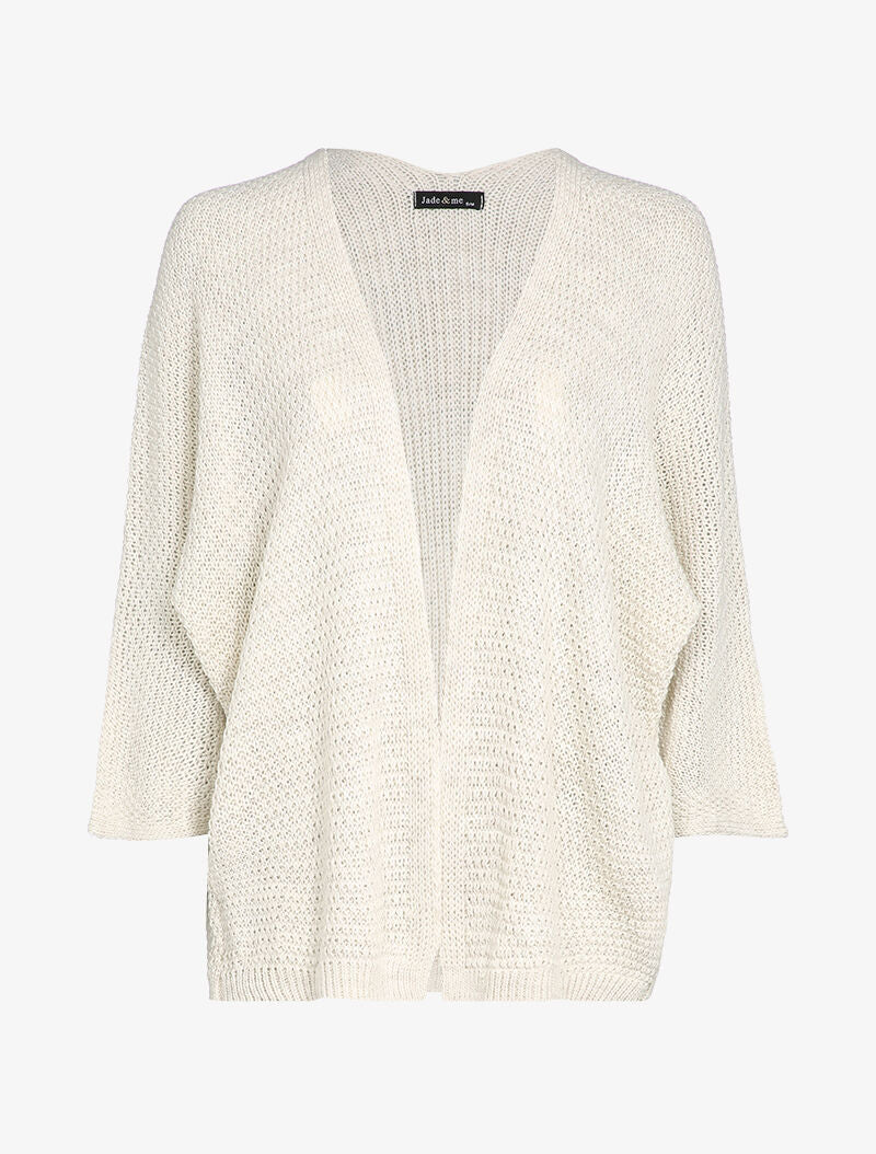 Gilet oversize à manches dolmans et détail en V au dos - Écru