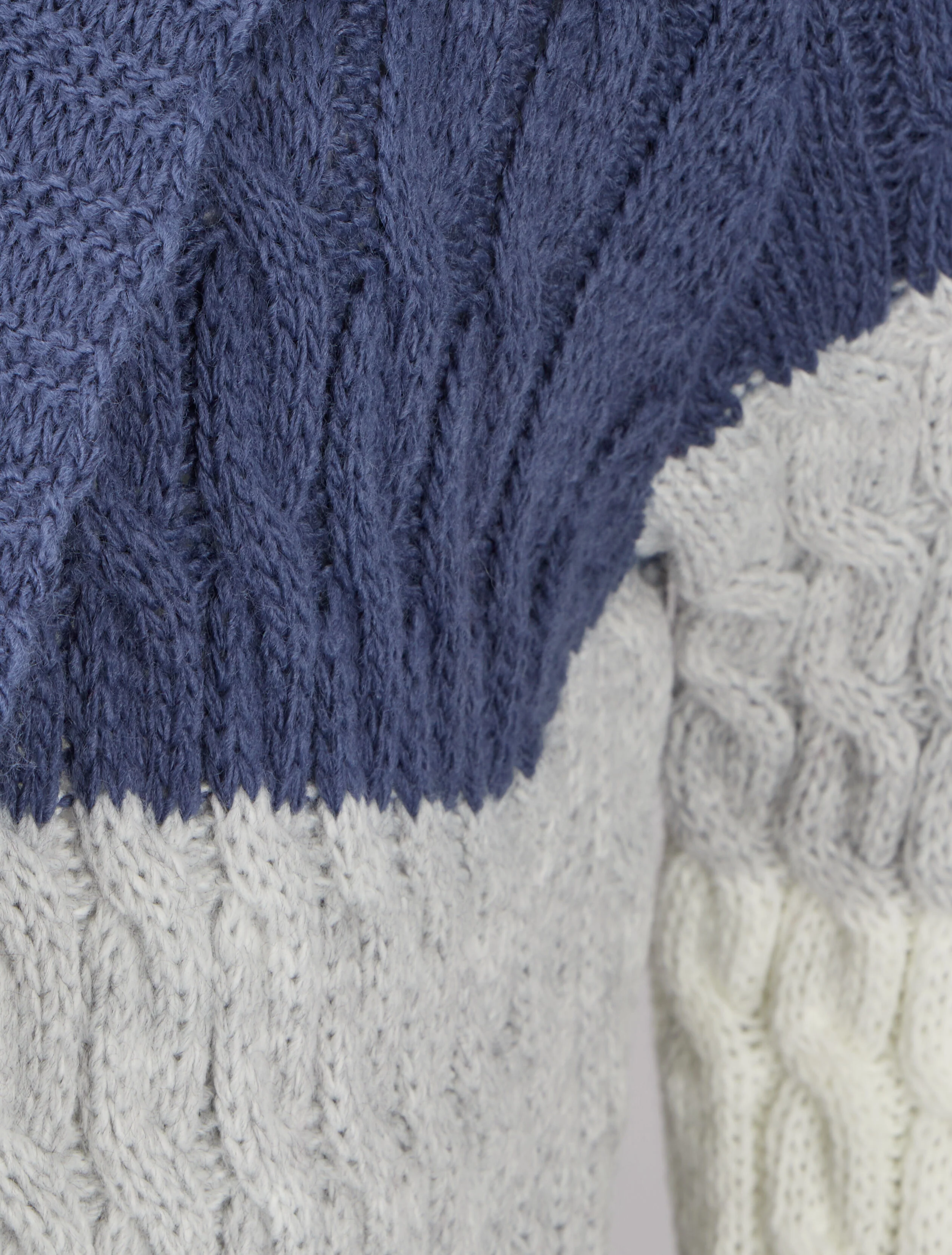 Gilet rayé à capuche - Bleu jean - Image 3