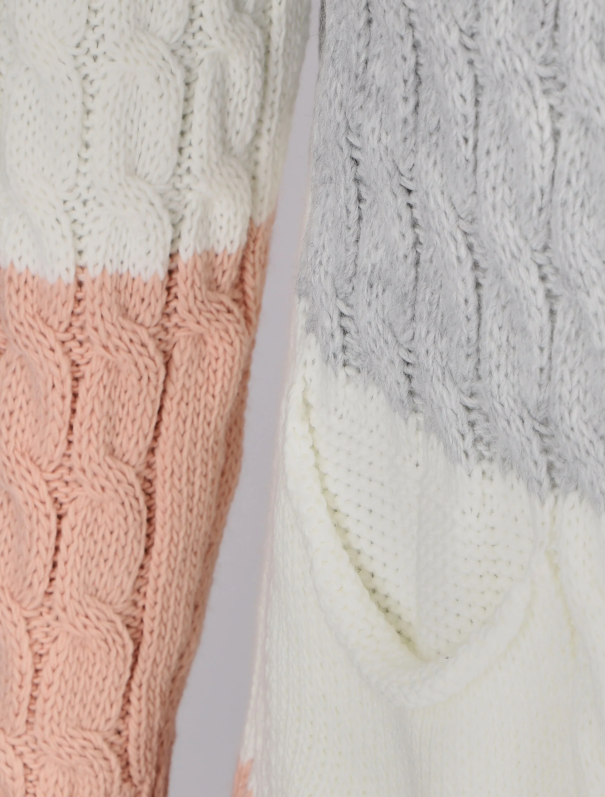 Gilet rayé à capuche - Rose - Image 3