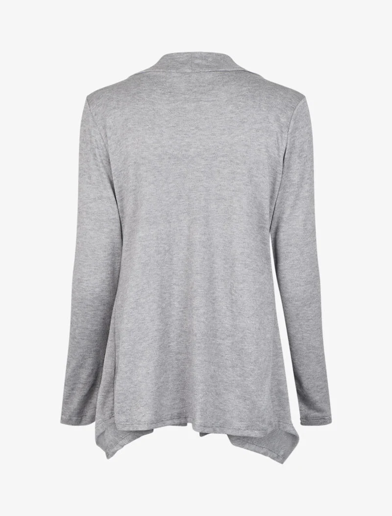 Gilet uni à fermeture brandebourg - Gris chiné - Image 2