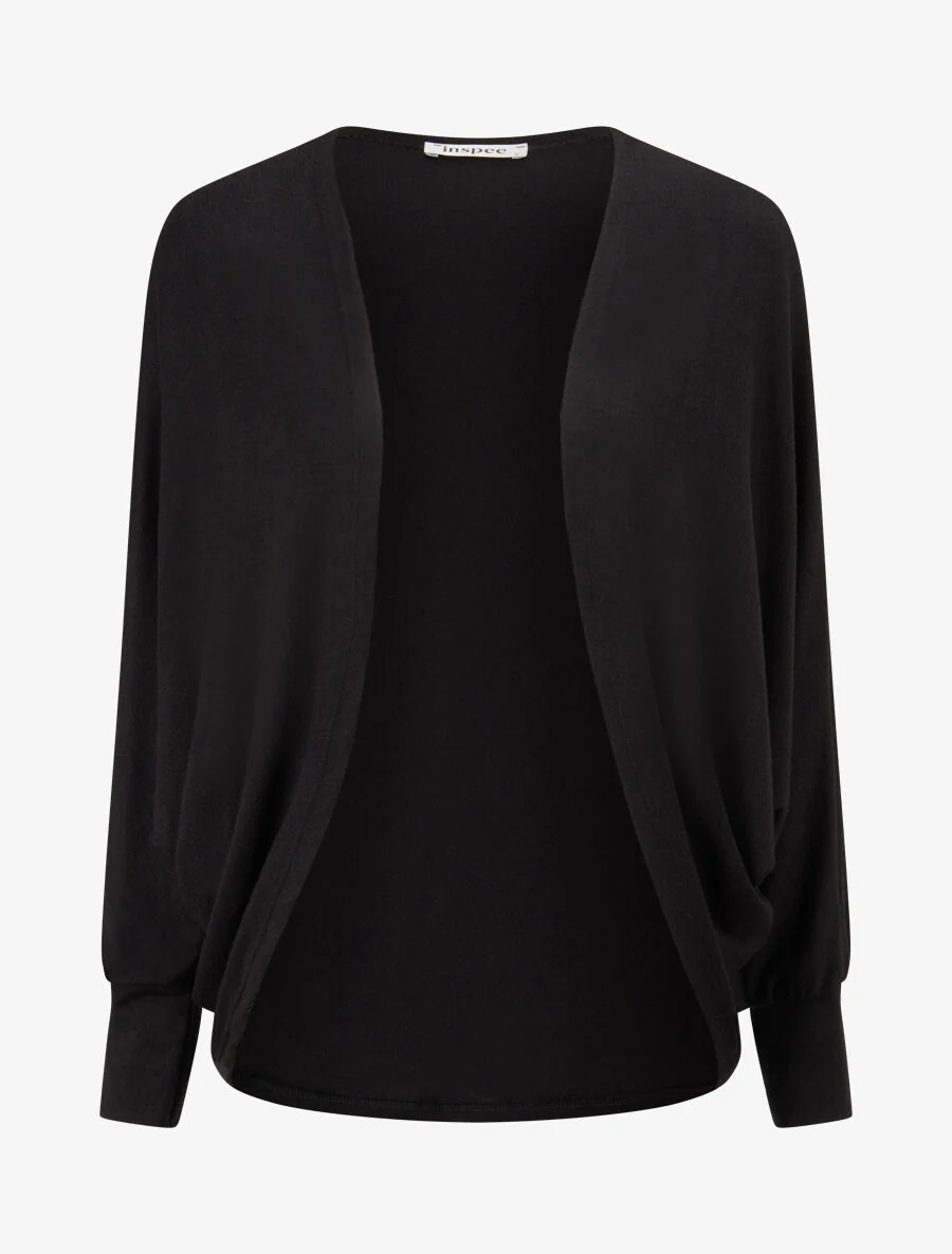 Gilet uni à manches dolman - Noir