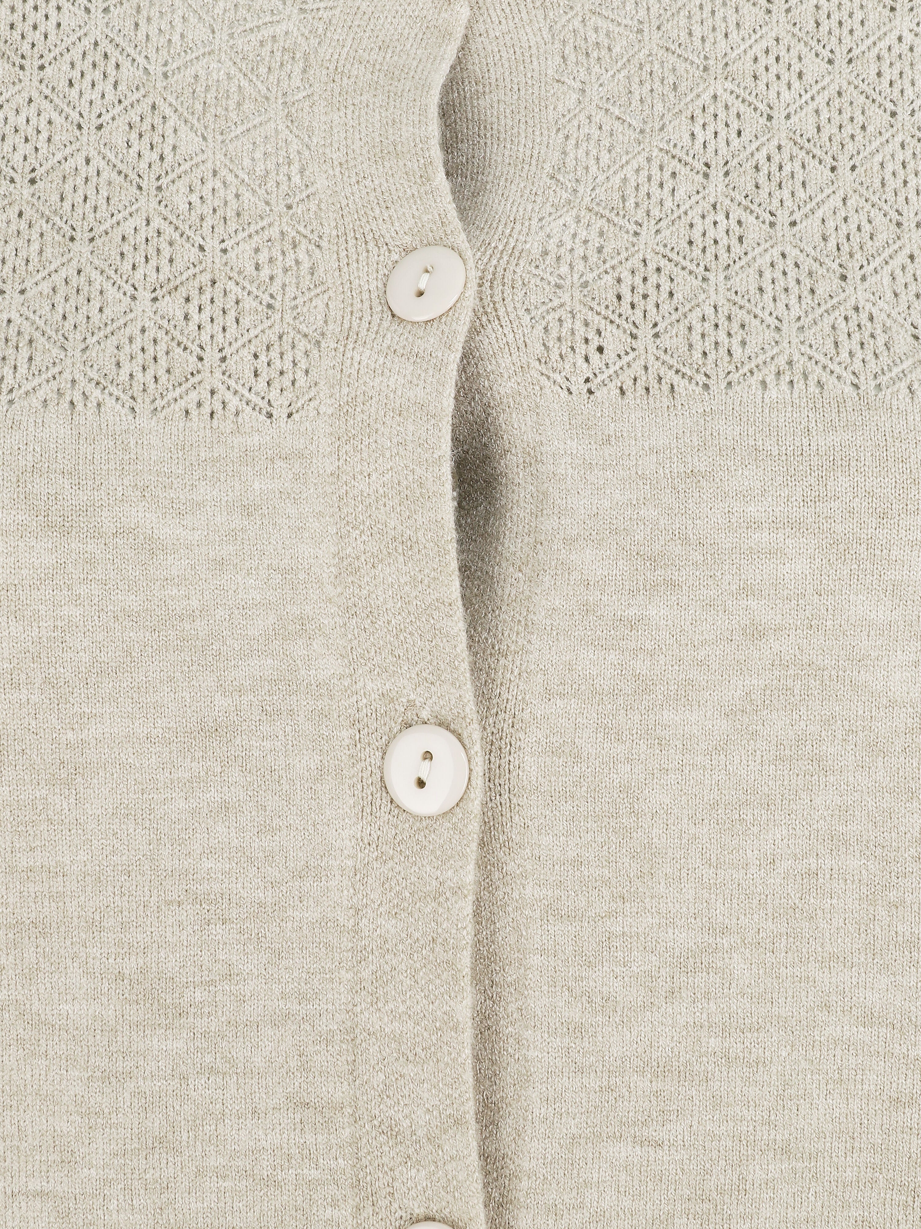 Gilet uni à manches longues - Beige - Image 3