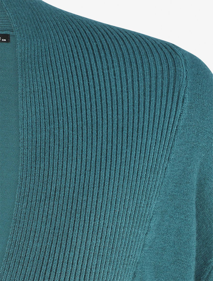 Gilet uni coupe droite - Bleu canard - Image 3