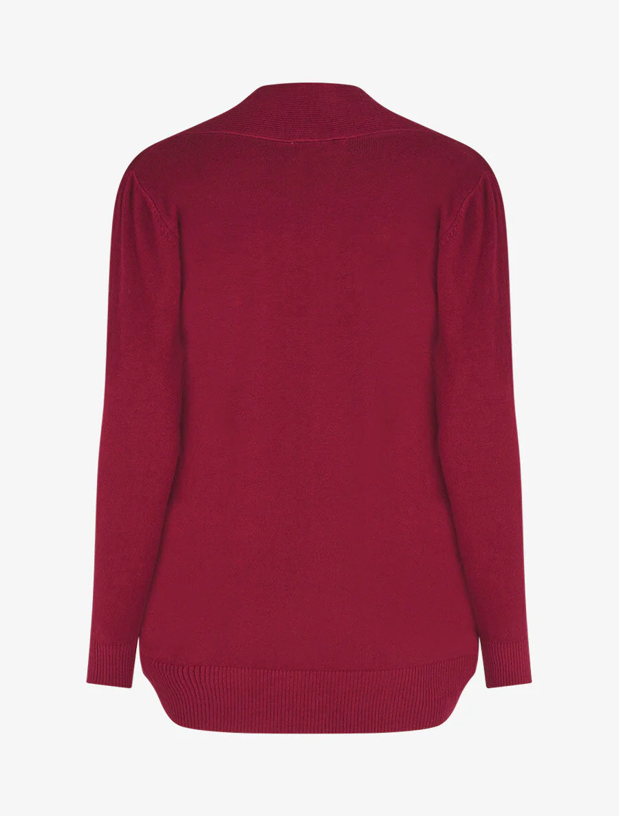 Gilet uni coupe droite - Bordeaux - Image 2