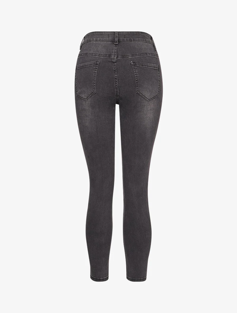 Jean 7/8 coupe mom - Gris foncé - Image 2