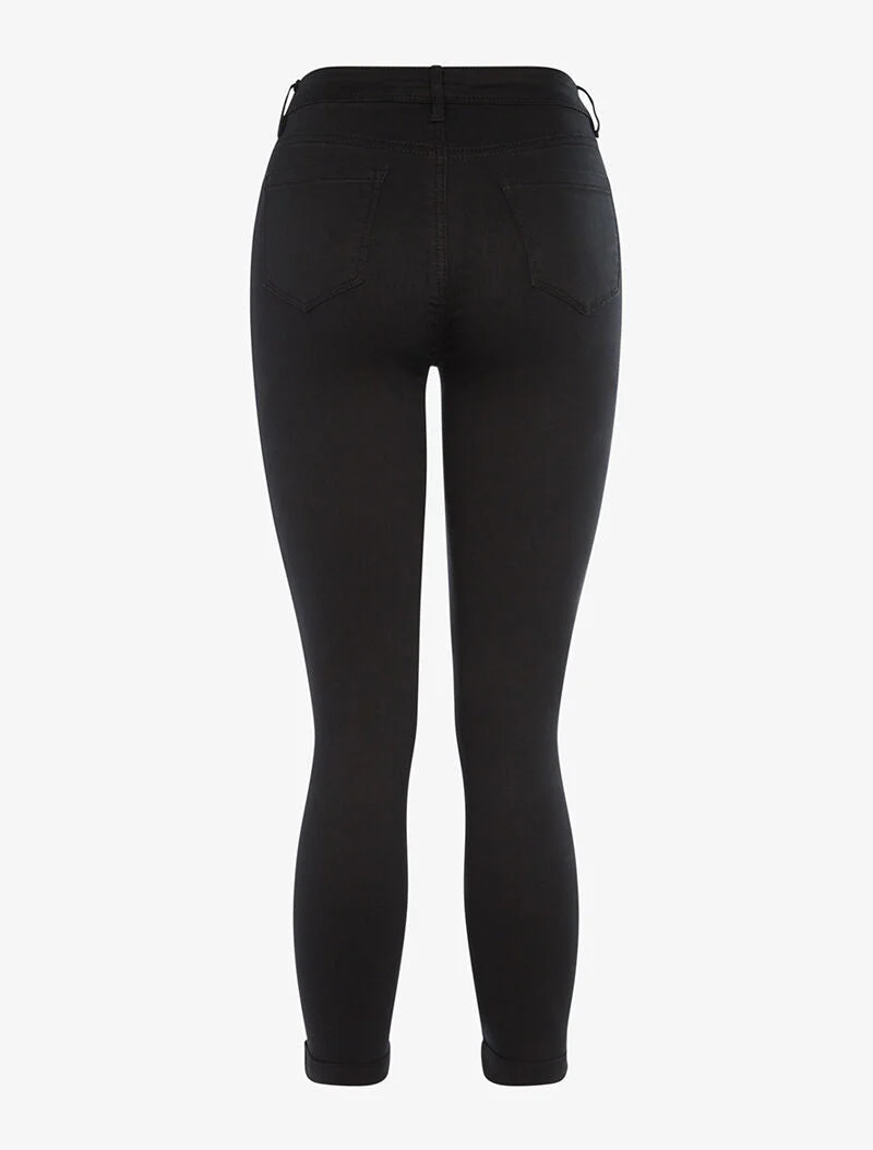 Jean 7/8 uni basique - noir - Image 2