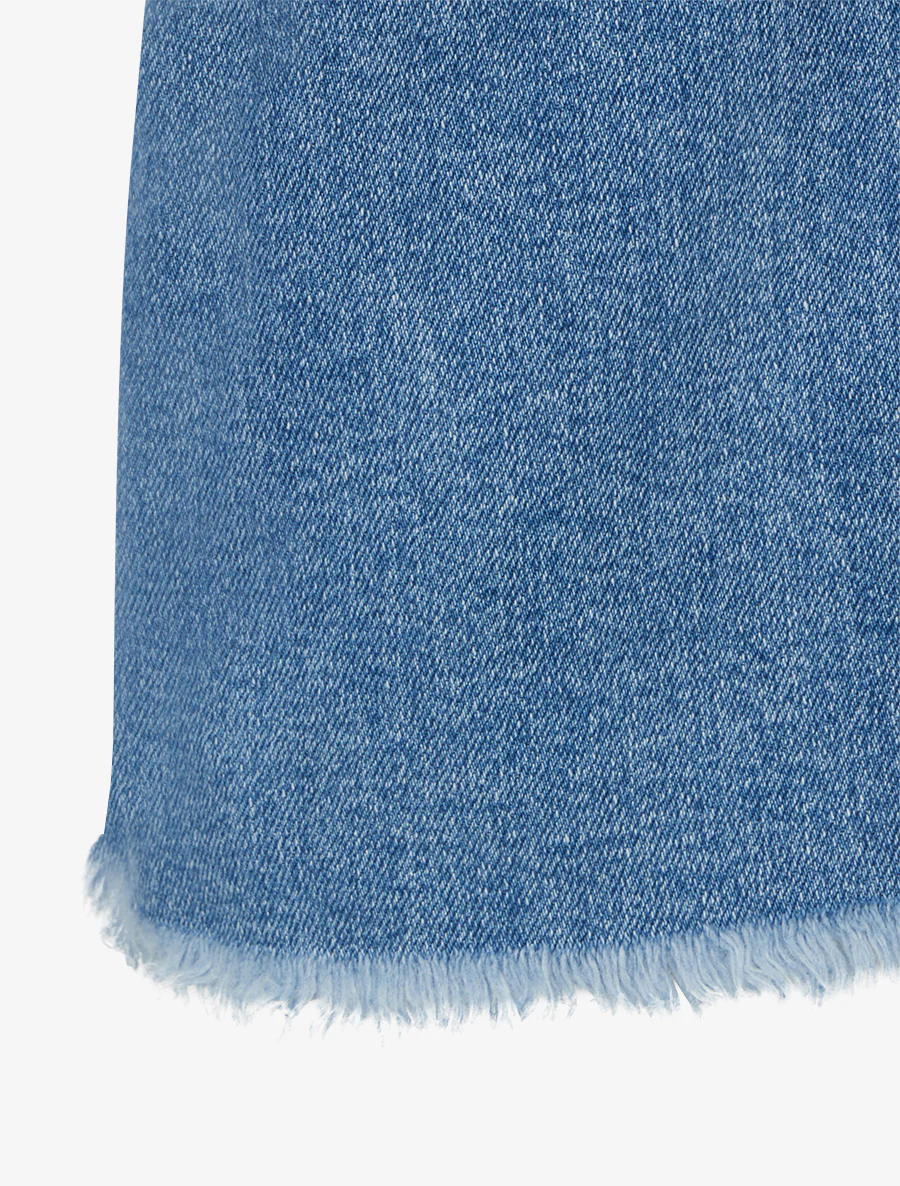 Jean à bords frangés coupe flare - Bleu - Image 3