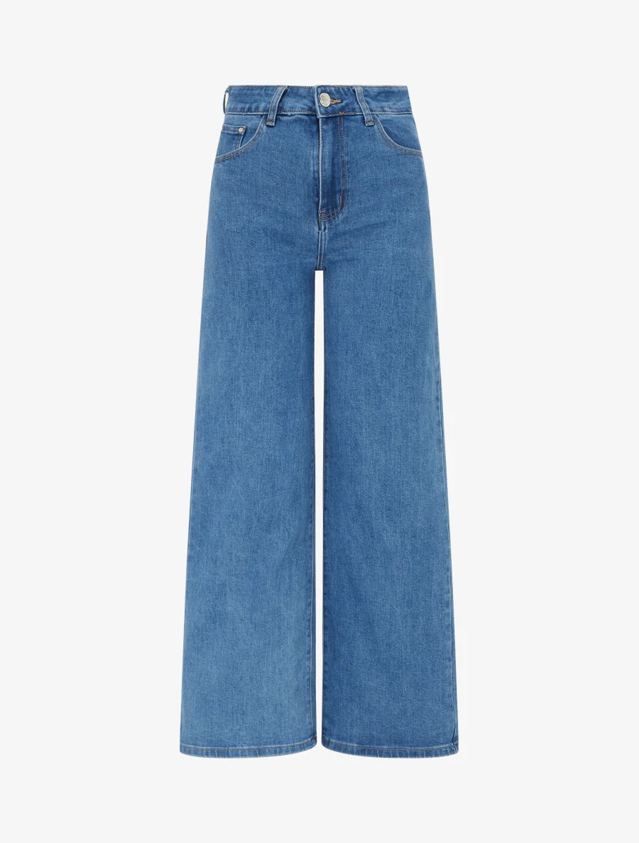 Jean à étoiles strassées coupe droite - Bleu