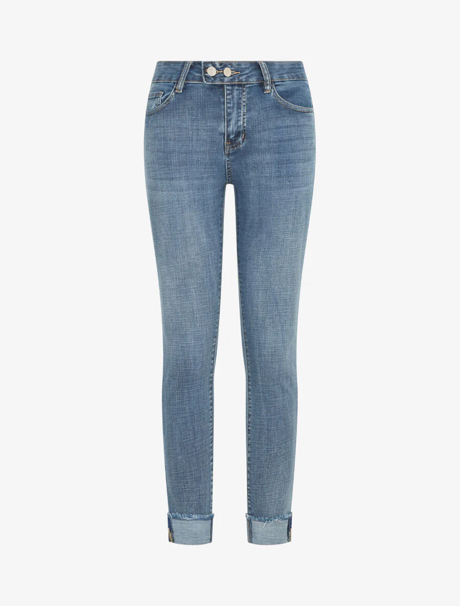 Jean à revers coupe skinny - Bleu