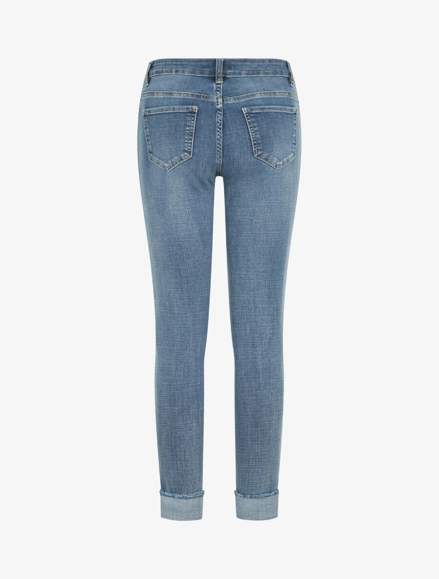Jean à revers coupe skinny - Bleu - Image 2