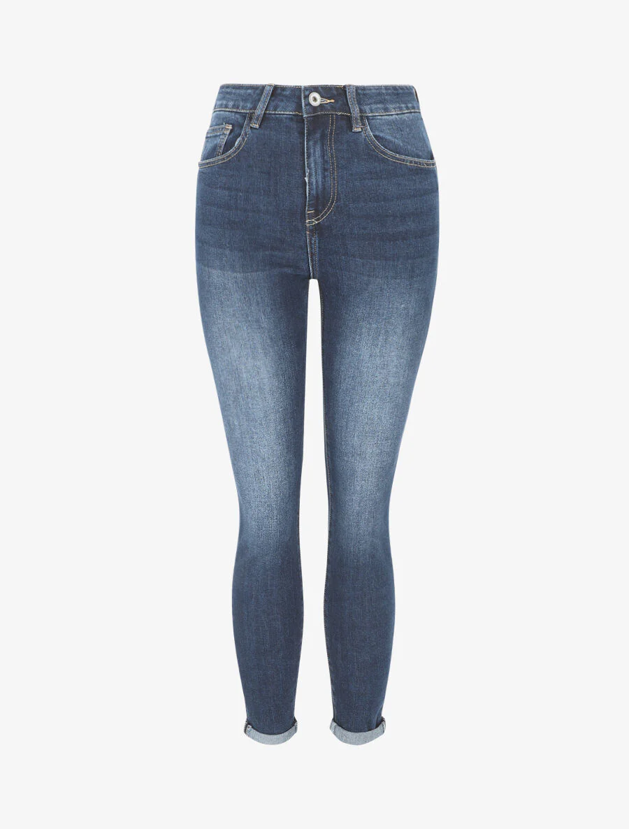 Jean à revers coupe slim - Bleu