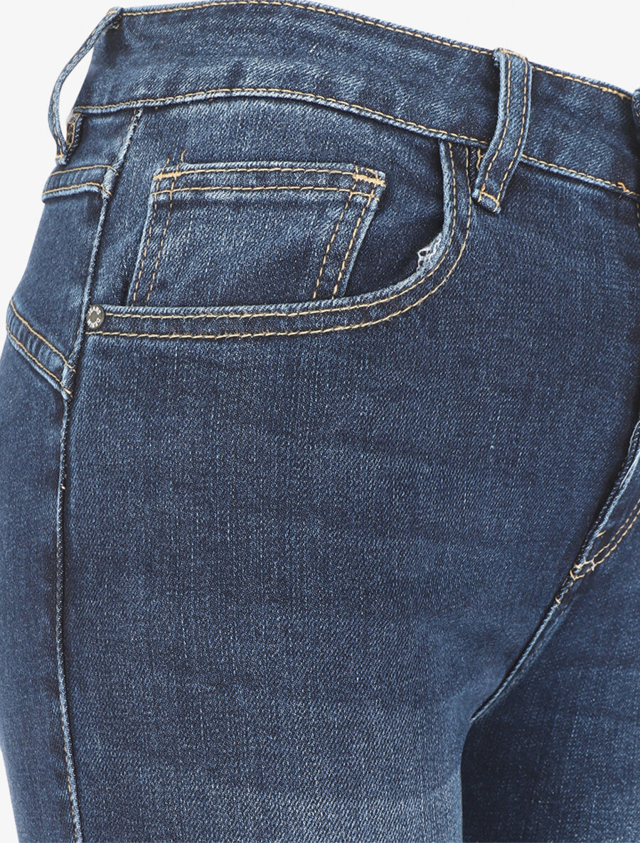 Jean à revers coupe slim - Bleu - Image 3