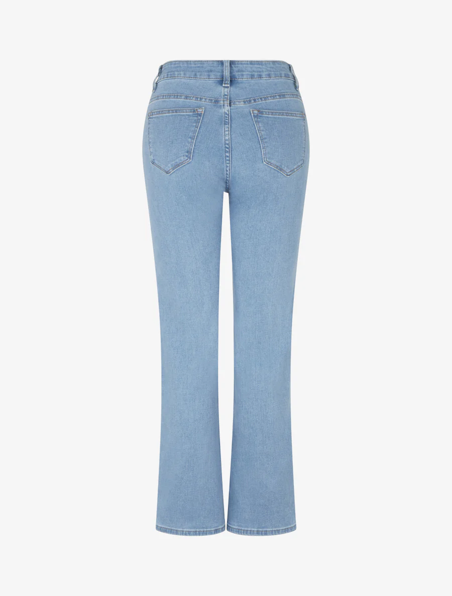 Jean à taille haute coupe droite - Bleu - Image 2