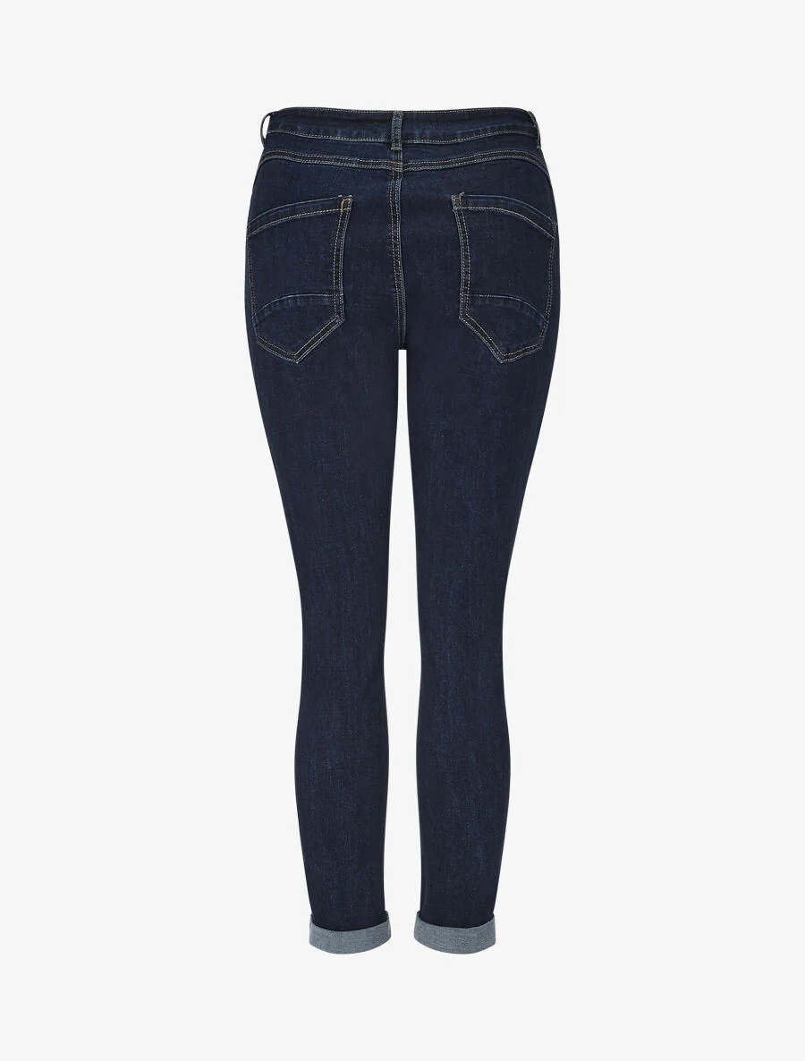 Jean à taille haute coupe mom fit - Bleu - Image 2
