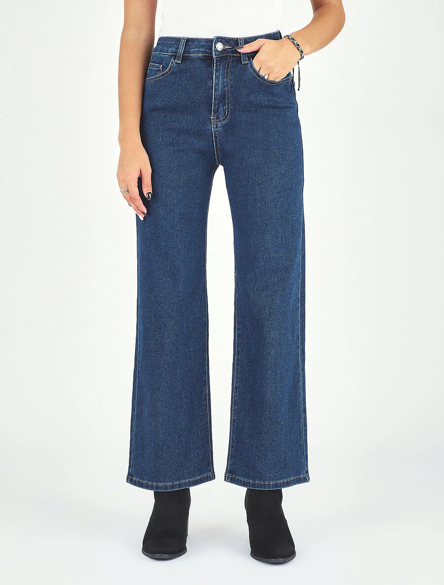 Jean ample taille haute - Bleu brut - Image 4