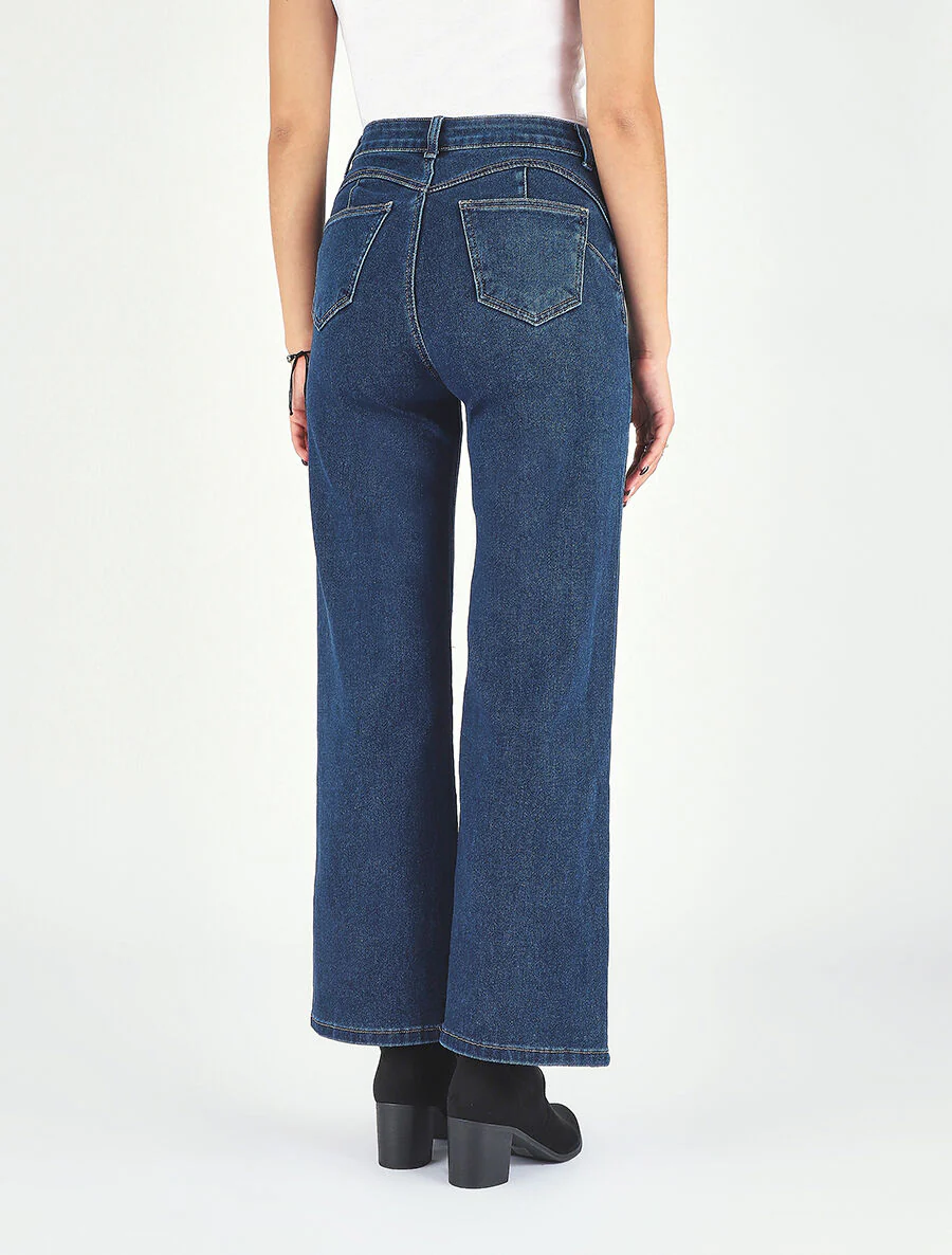 Jean ample taille haute - Bleu brut - Image 5