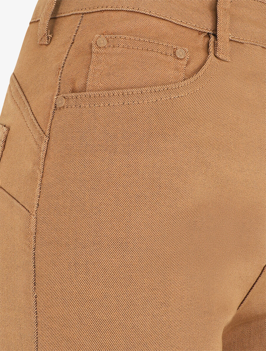 Jean ample taille haute - Camel - Image 3