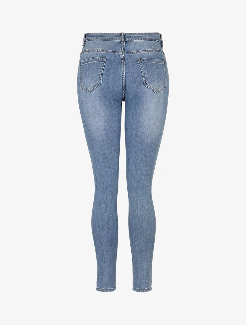 Jean basique taille haute - denim clair - Image 4
