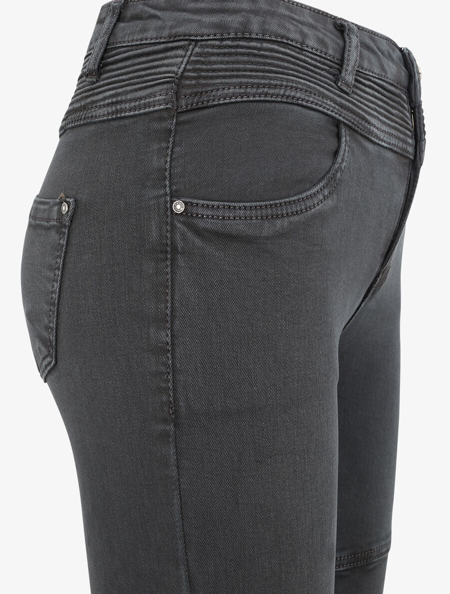 Jean biker skinny à taille haute - Gris foncé - Image 3