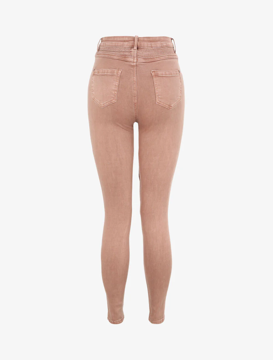 Jean biker skinny à taille haute - Vieux rose - Image 2