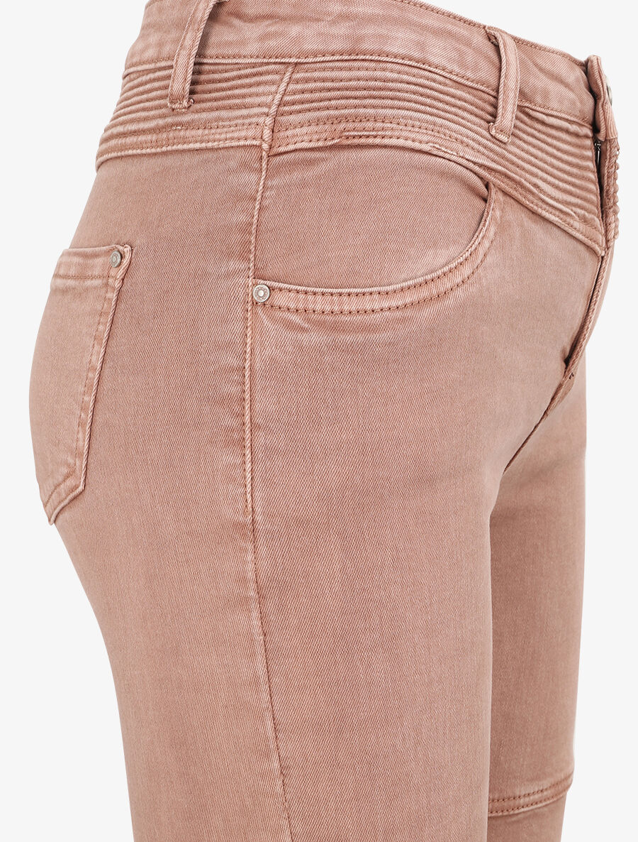 Jean biker skinny à taille haute - Vieux rose - Image 3