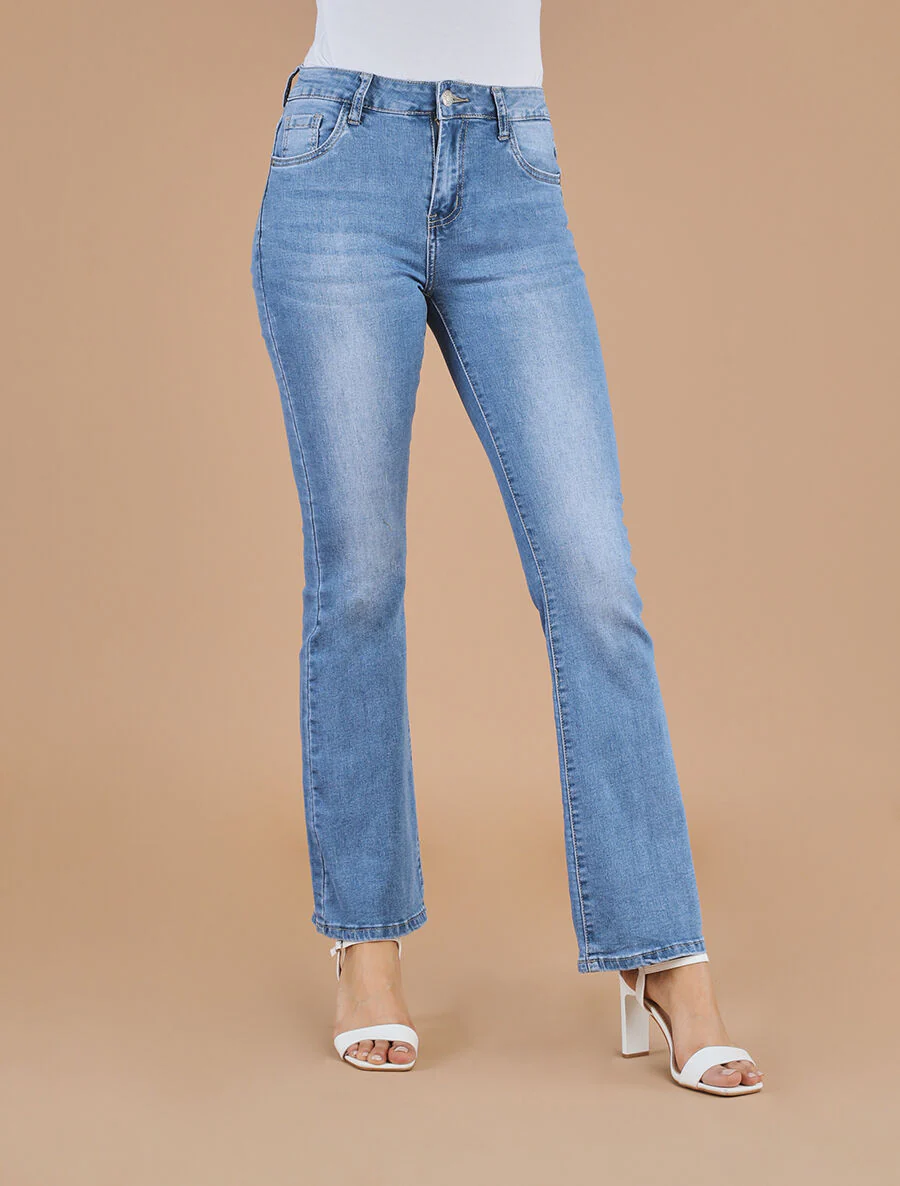 Jean bootcut taille standard - Bleu - Image 4