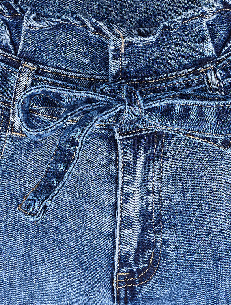 Jean boyfriend 7/8 taille haute - Bleu denim - Image 5