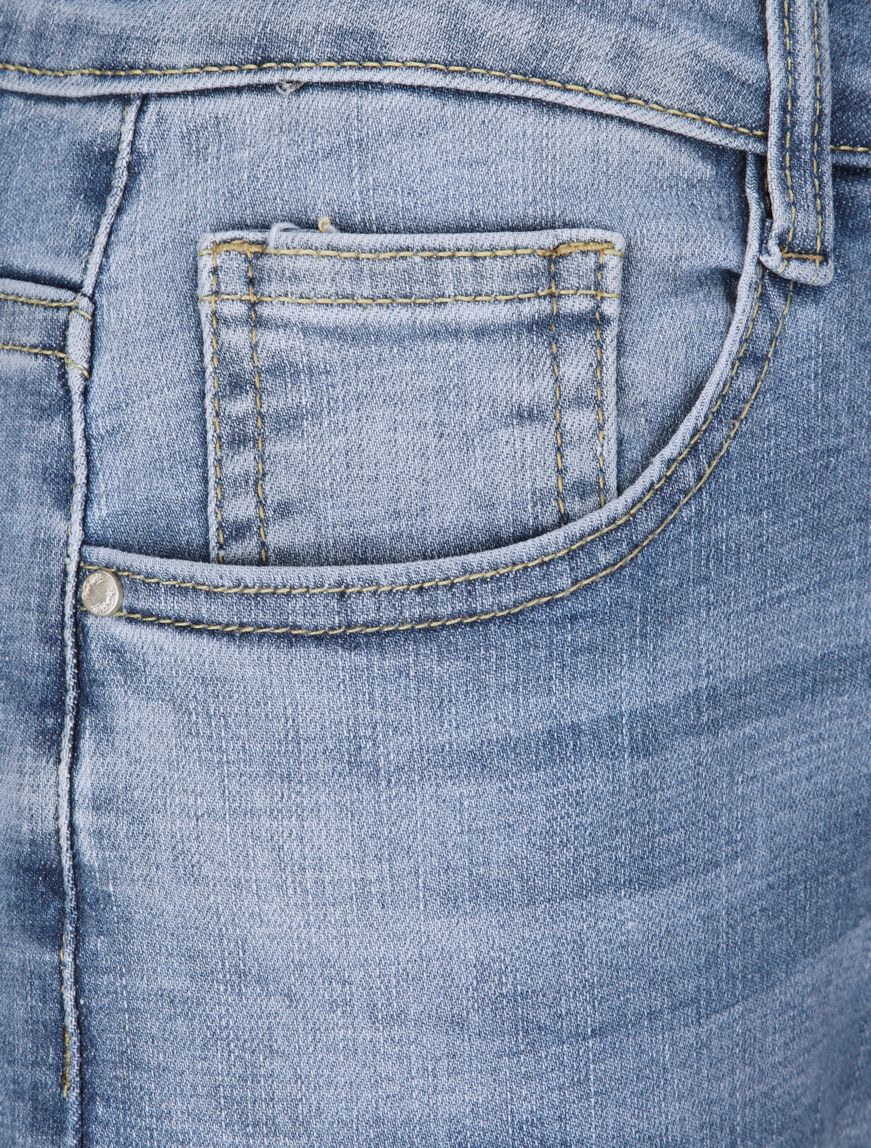 Jean boyfriend à taille haute et délavé - Bleu clair - Image 3