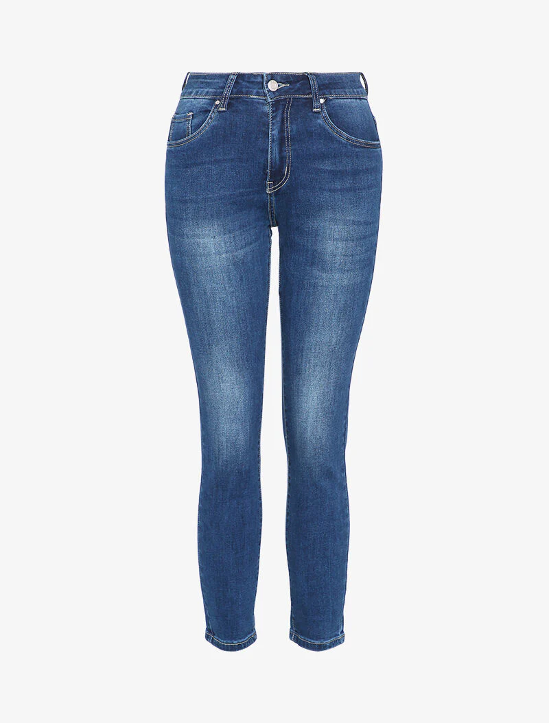 Jean boyfriend coupe slim délavé - Denim brut