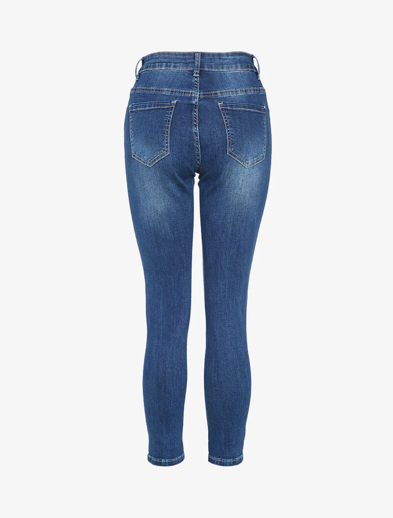 Jean boyfriend coupe slim délavé - Denim brut - Image 2