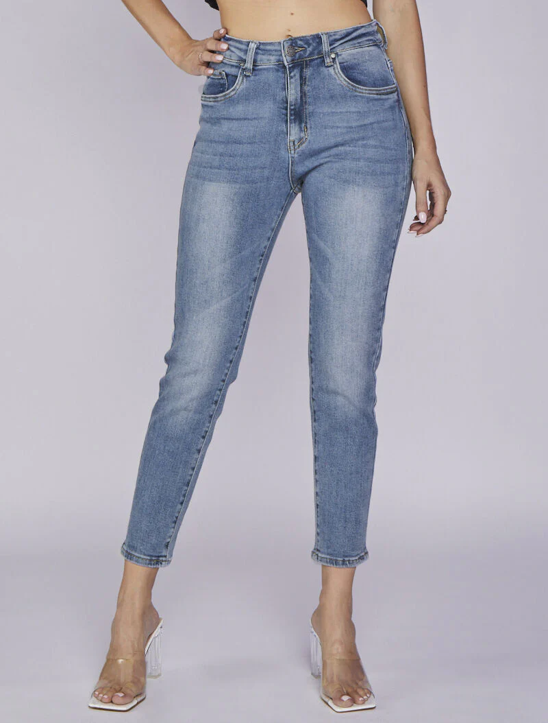 Jean boyfriend délavé - Denim clair