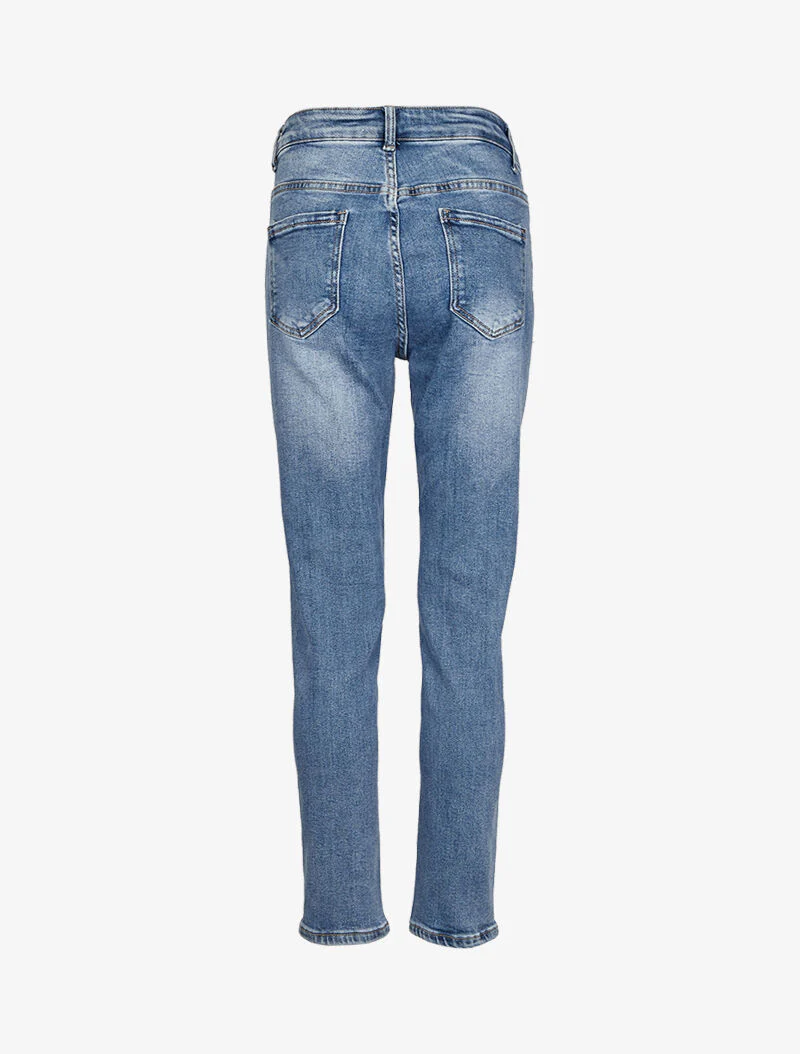 Jean boyfriend délavé - Denim clair - Image 4