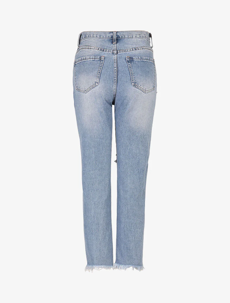 Jean boyfriend destroy - denim clair - Image 4