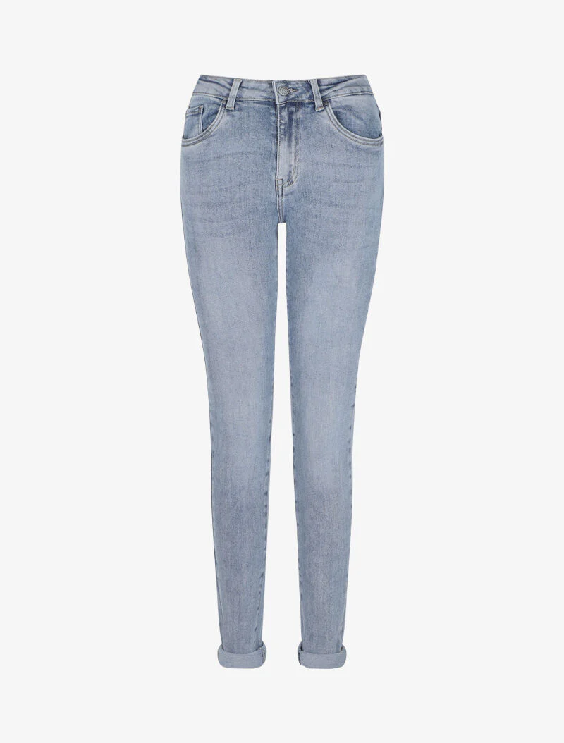 Jean boyfriend taille standard délavé - Bleu clair