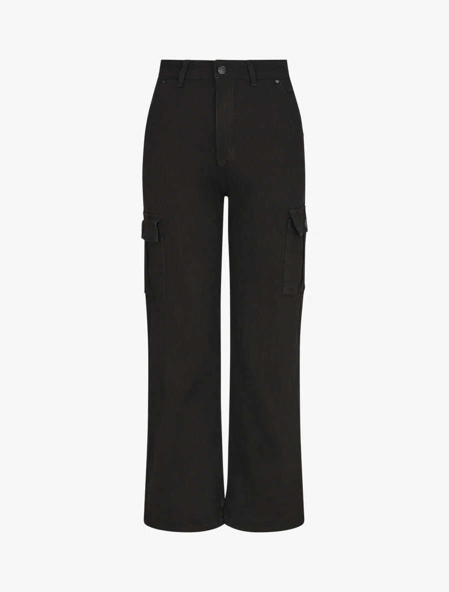 Jean cargo coupe droite - Noir