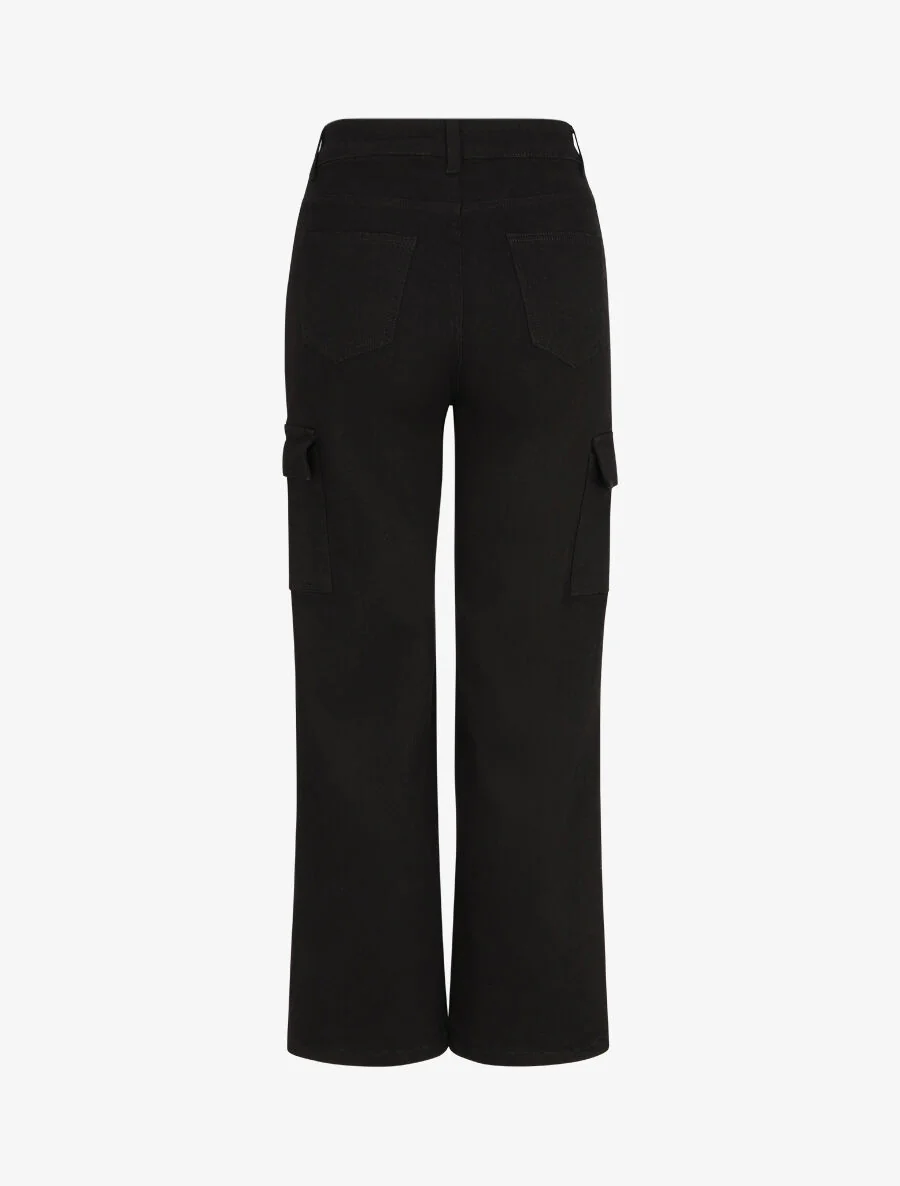 Jean cargo coupe droite - Noir - Image 2