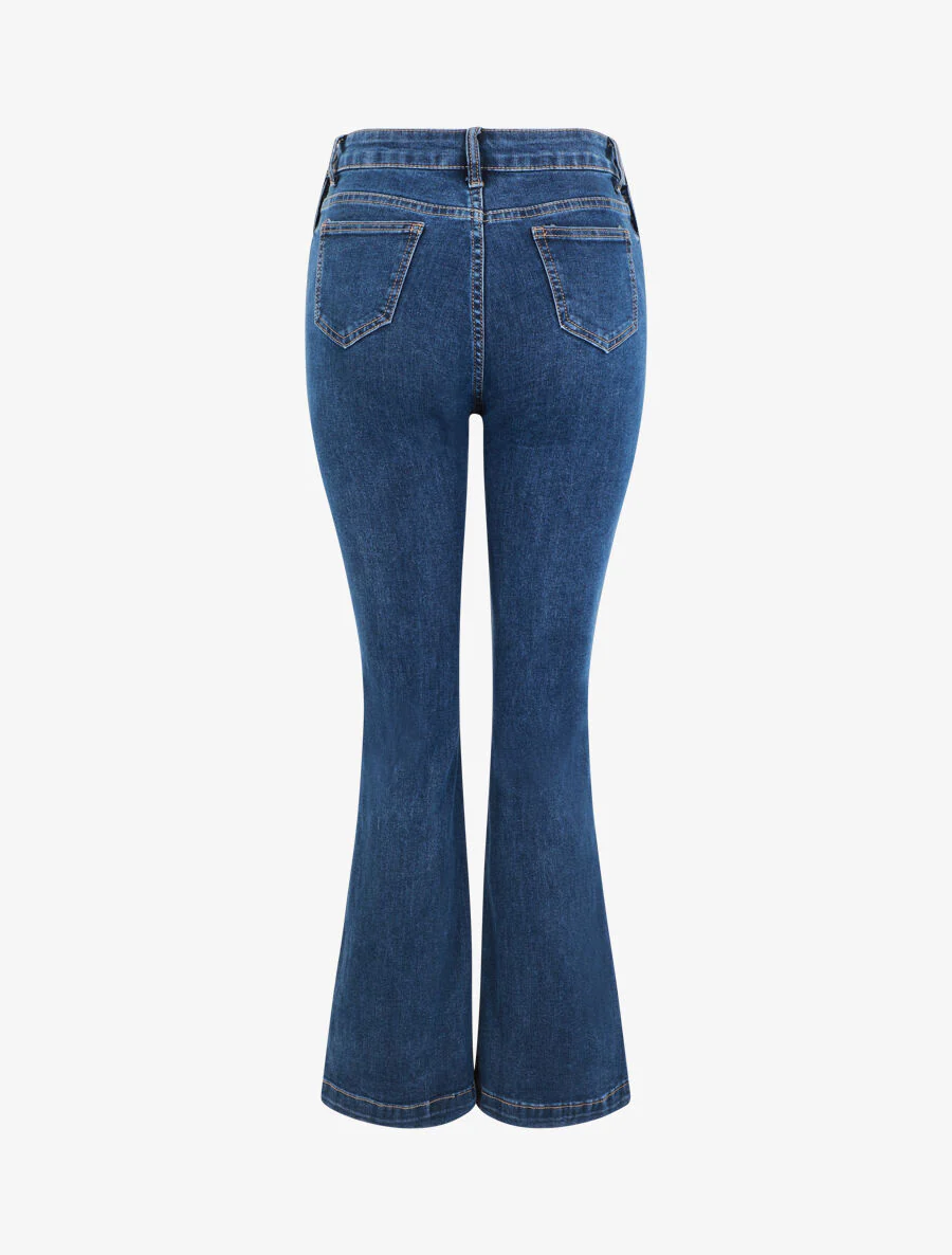 Jean classique coupe flare - Bleu - Image 2