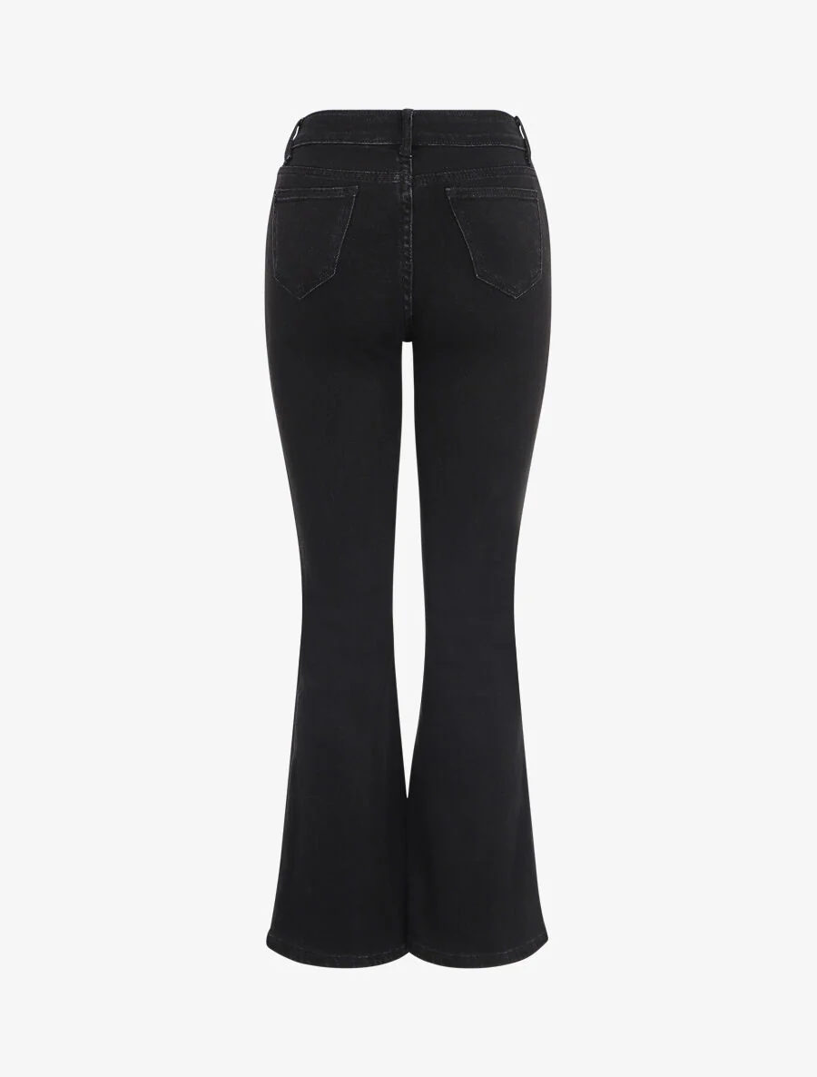 Jean classique coupe flare - Noir - Image 2