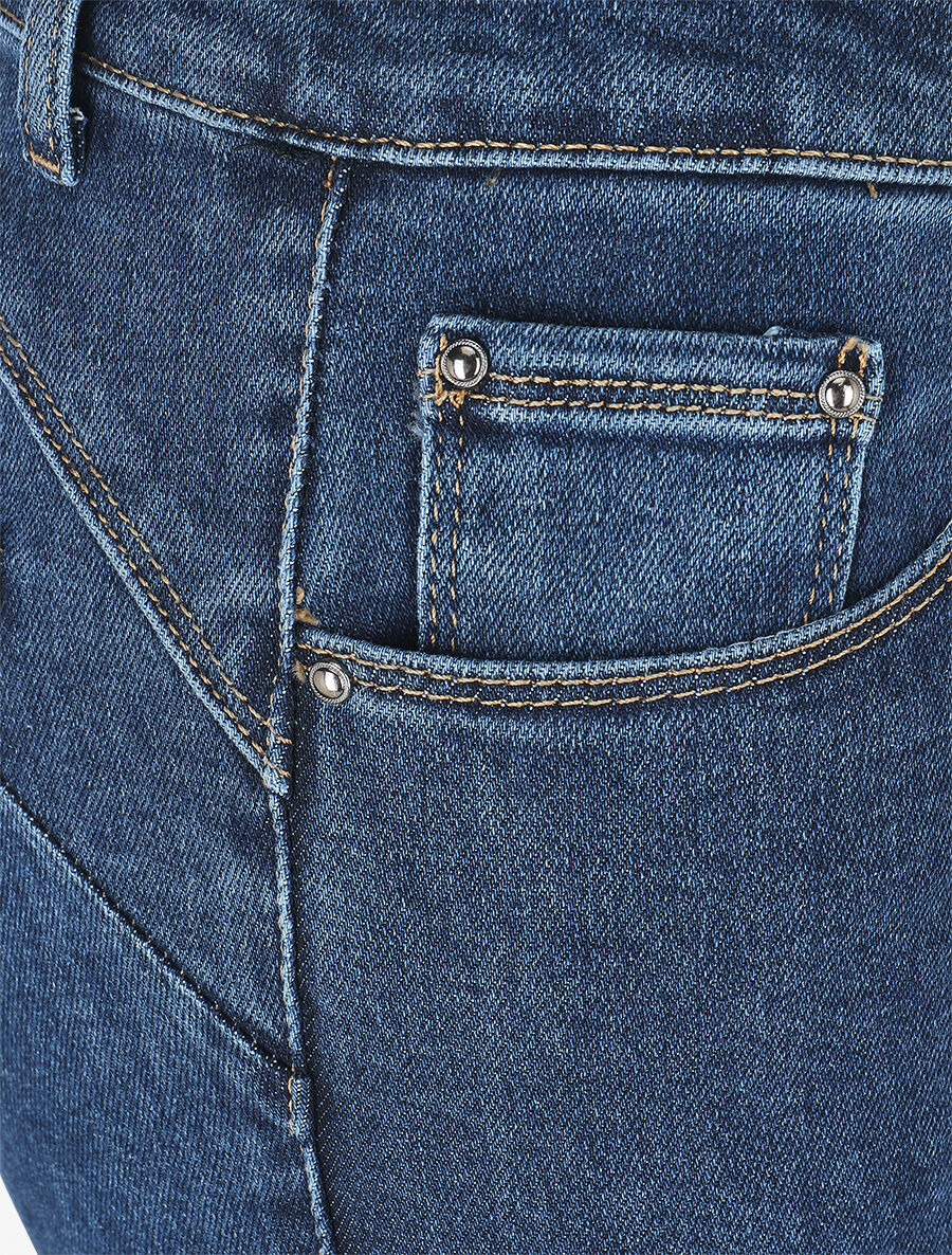 Jean classique push up 7/8 coupe slim - Bleu - Image 3