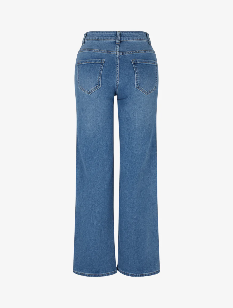 Jean classique wide leg coupe droite - Bleu - Image 2