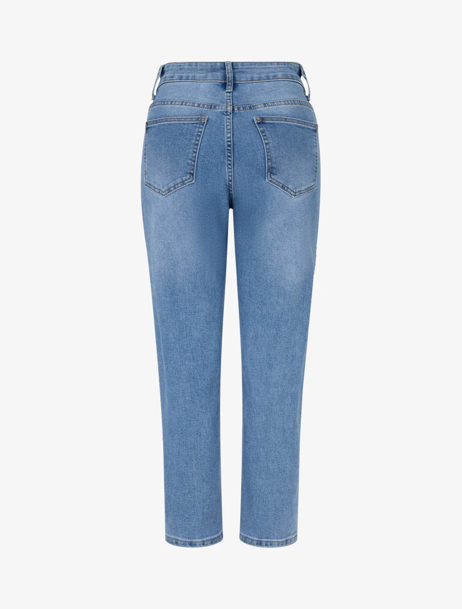 Jean clouté coupe mom fit - Bleu - Image 2